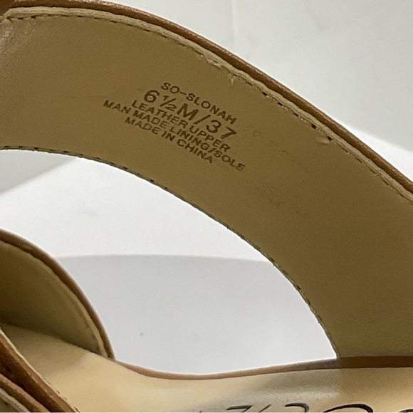 Soul Society Slonah Leather Block Heel Square Toe Slide Sandals Size 6.5 - Picture 7 of 9